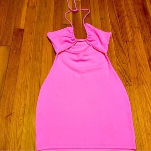 H&M Mini Dress… hot pink, NWOT ADJUSTABLE…bra or no bra..dress is small bodycon
